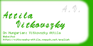 attila vitkovszky business card